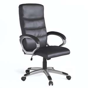 Havard Faux Leather Home And Office Chair In Black