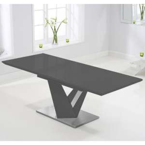 Havens Extending High Gloss Dining Table In Dark Grey