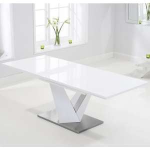 Havens High Gloss Extending Dining Table In White