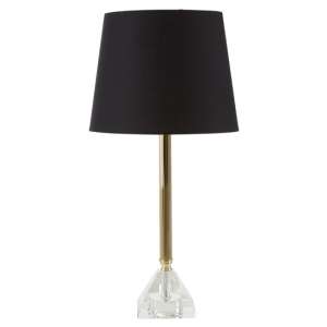 Hazoa Black Fabric Shade Table Lamp With Gold Metal Stand