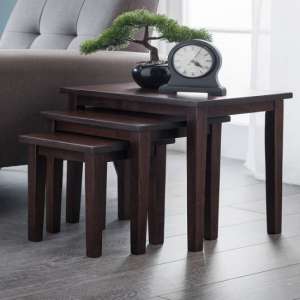 Cadee Wooden Set Of 3 Nest of Tables In Mahogany