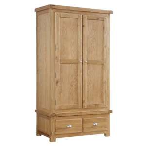 Heaton Wooden Wardrobe In Oak With 2 Doors And 2 Drawers