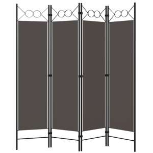Hecate Fabric 4 Panels 160cm x 180cm Room Divider In Anthracite