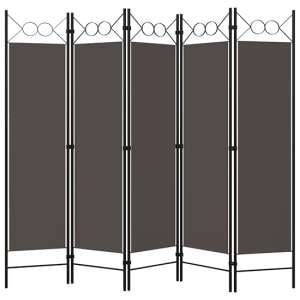 Hecate Fabric 5 Panels 200cm x 180cm Room Divider In Anthracite