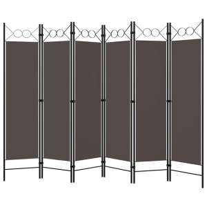 Hecate Fabric 6 Panels 240cm x 180cm Room Divider In Anthracite