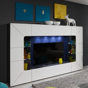 Designer Tv Stands Units Cabinets Uk Furniture In Fashion Helsinki Entertainment Tv Unit In White Gloss And Grey With Led