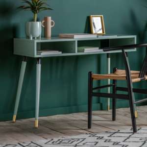 Helston Wooden Console Table With 2 Shelves In Mint