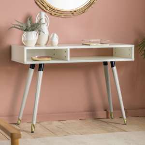 Helston Wooden Console Table With 2 Shelves In White