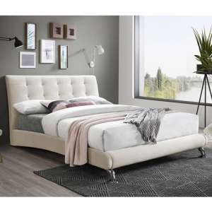 Hemlock Fabric Upholstered King Size Bed In Warm Stone