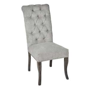 Hepton Ring Pull Fabric Dining Chair In Grey