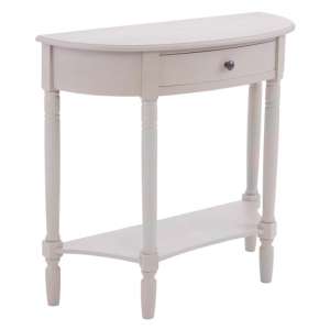Heritox Half Moon 1 Drawer Console Table In Vintage Grey