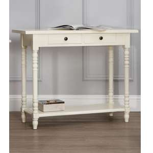 Heritox Wooden 2 Drawers Console Table In Antique White