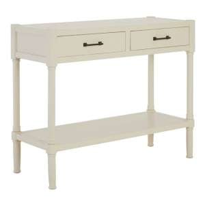 Heritox Wooden 2 Drawers Console Table In Vintage Grey