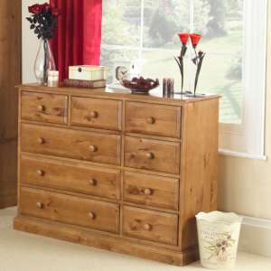 Herndon Wooden Chest Of Drawers In Lacquered With 9 Drawers