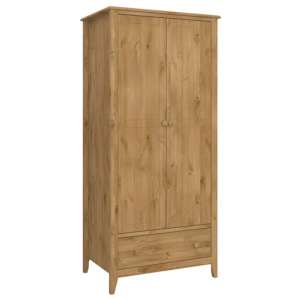 Heston Wooden Wardrobe In Pine With 2 Doors And 1 Drawer