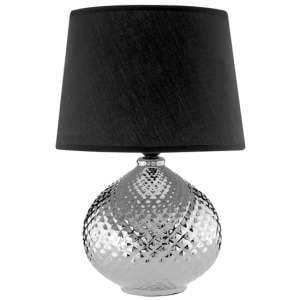 Hetti Black Fabric Shade Table Lamp With Chrome Base