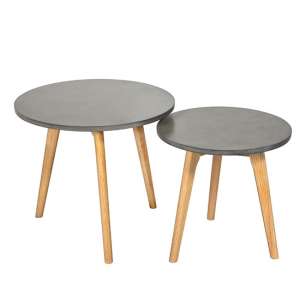 Headlam Set Of 2 Nesting Tables In Concrete Effect