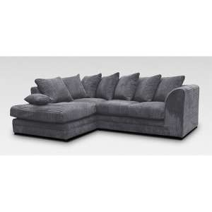 Hexham Jumbo Fabric Left Hand Corner Sofa In Grey