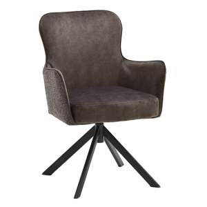 Hexo Cappuccino Fabric Dining Chair With Black Oval Frame