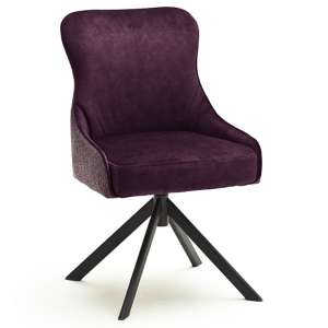 Hexo Fabric Dining Chair In Merlot And Black Oval Frame