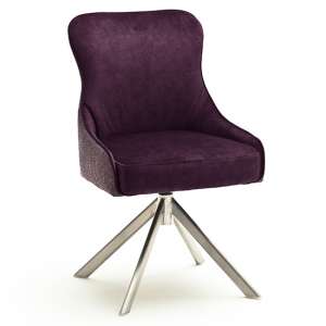 Hexo Fabric Dining Chair In Merlot And Brushed Oval Frame