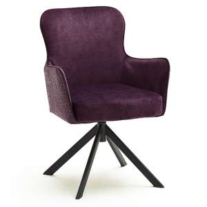 Hexo Merlot Fabric Dining Chair With Black Oval Frame
