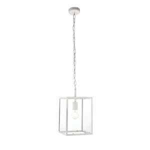 Heze Clear Glass Ceiling Pendant Light In Chalk White