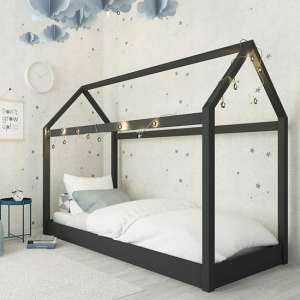 Huyton Wooden Single House Bed In Black