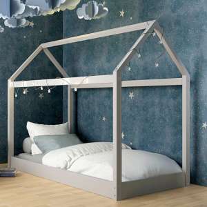Huyton Wooden Single House Bed In Grey
