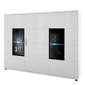 Corona Highboard In White High Gloss With 3 Doors