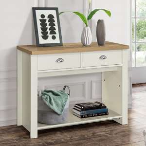 Highgate Wooden Console Table With 2 Drawers In Cream And Oak