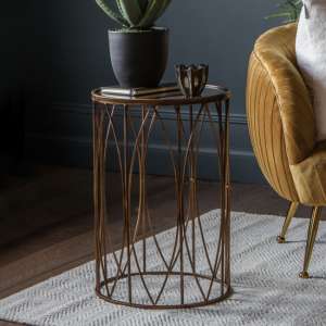 Highgate Glass Side Table In Bronze