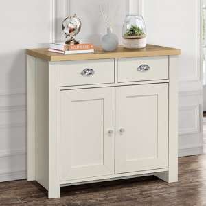Highgate Wooden Sideboard With 2 Door 2 Drawer In Cream And Oak