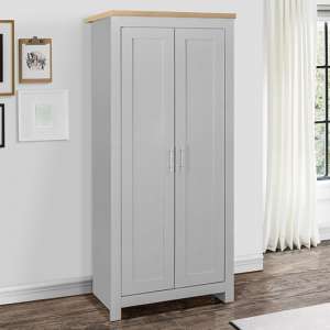 Highgate Wooden Wardrobe With 2 Doors In Grey And Oak