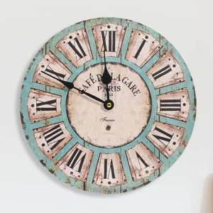 Hikialani Round Wooden Wall Clock In Multicolour