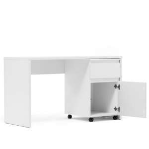 Hilary Computer Desk With Pedestal In White