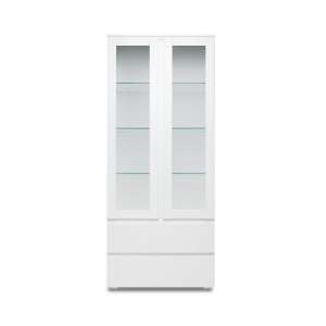 Hilary Display Cabinet In White With 2 Glass Doors
