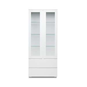 Hilary Display Cabinet In White With 2 Glass Doors