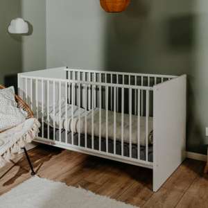 Hilary Large Wooden Baby Cot In White