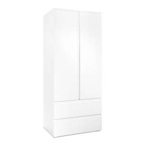 Hilary Wooden Wardrobe With 2 Doors 2 Drawers In White