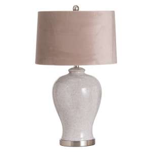Hilden Ceramic Table Lamp In White With Natural Shade