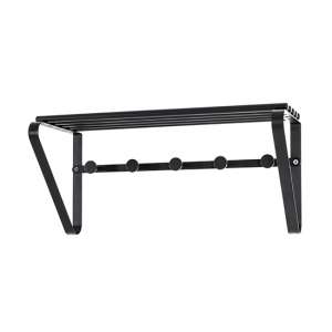 Hillsboro Metal Wall Hung 5 Hooks Coat Rack In Black