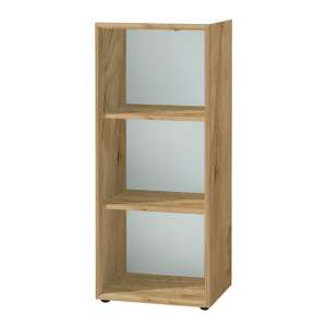 Hilo 2-Tier Glass Top Filing Shelving Unit In White And Oak