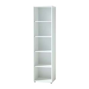 Hilo 4-Tier Glass Top Filing Shelving Unit In White