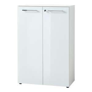 Hilo Glass Fronts Filing Cabinet With 2 Doors In White