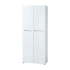 Hilo Tall Glass Fronts Filing Cabinet With 2 Doors In White