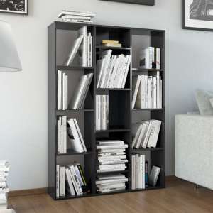 Hiti High Gloss 100cm x 140cm Bookcase With 13 Shelves In Black