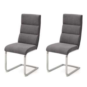 Hiulia Anthracite Fabric Cantilever Dining Chair In A Pair