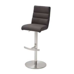 Hiulia Bar Stool In Anthracite With Stainless Steel Base