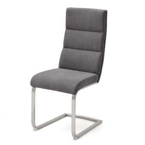 Hiulia Fabric Cantilever Dining Chair In Anthracite